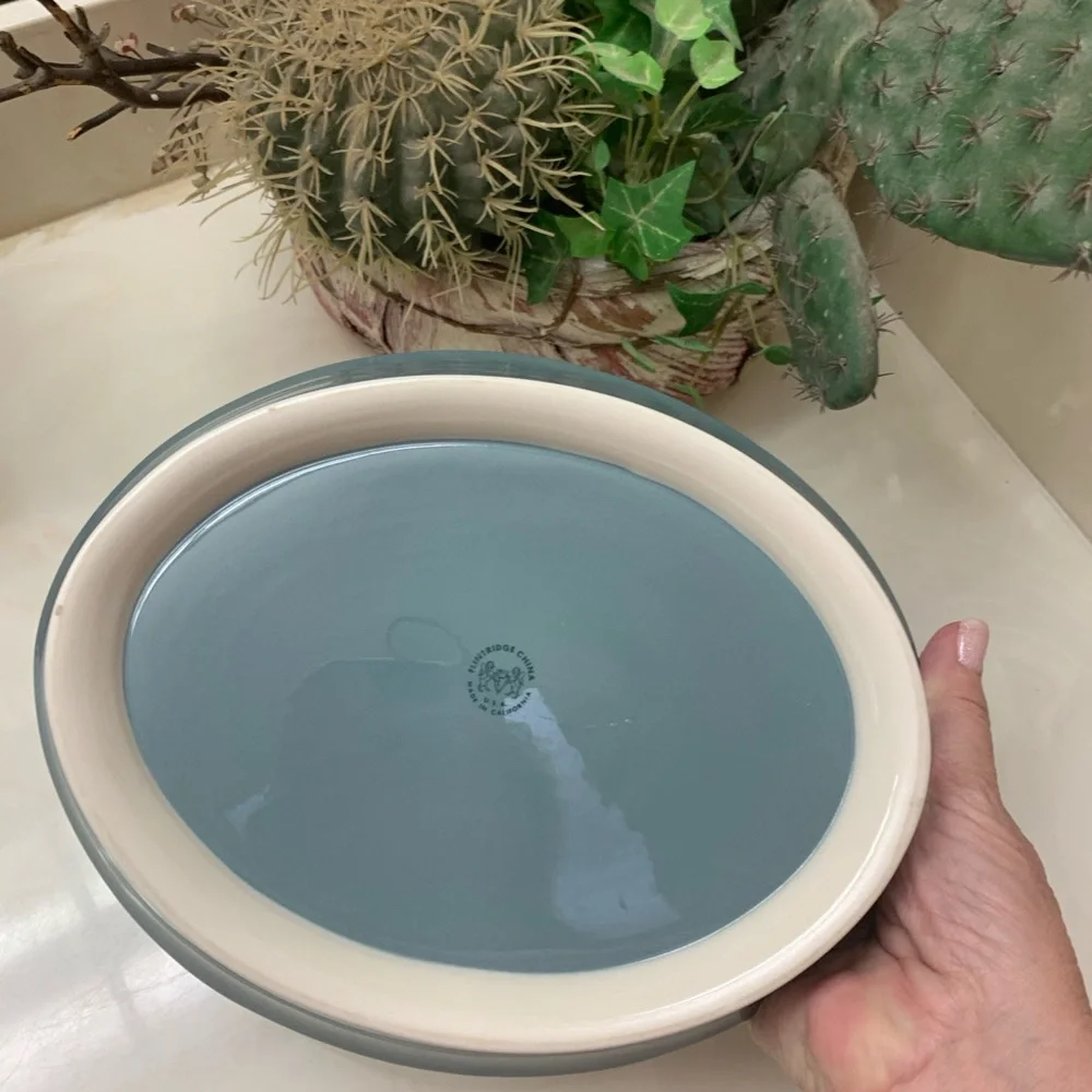 Flintridge China Miramar Rim Platinum Trim Serving Bowl